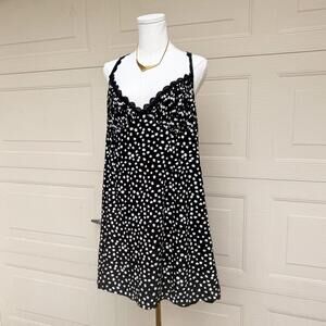 TOPSHOP Black and White Polka Dot Dress w/ Lace Trim NWOTs (14)